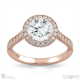 natural diamond encrusted halo engagement ring rose gold with 9k rose gold metal and round shape diamond