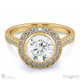 tube setting lab grown diamond engagement ring yellow gold with 18k yellow gold metal and round shape diamond