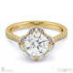 halo natural diamond engagement ring yellow gold with 8 marquise small natural diamonds with 9k yellow gold metal and round shape diamond