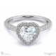 unique heart cut lab grown diamond halo engagement ring white gold with 18k white gold metal and heart shape diamond