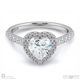 heart halo natural diamond engagement ring white gold with 9k white gold metal and heart shape diamond