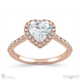 heart halo natural diamond engagement ring rose gold with 18k rose gold metal and heart shape diamond