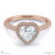 heart halo natural diamond engagement ring rose gold with 18k rose gold metal and heart shape diamond