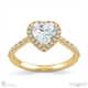 heart halo natural diamond engagement ring yellow gold with 18k yellow gold metal and heart shape diamond