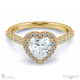 heart halo natural diamond engagement ring yellow gold with 18k yellow gold metal and heart shape diamond