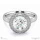 pave tube halo lab grown diamond engagement ring platinum with platinum metal and round shape diamond