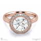pave tube halo lab grown diamond engagement ring rose gold with 18k rose gold metal and round shape diamond