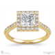 princess halo natural diamond engagement ring yellow gold with 18k yellow gold metal and princess shape diamond