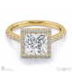 Lab Grown Diamond Oval Halo Side Stones Engagement Ring White Gold