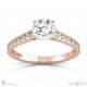 round natural diamond 4-claw engagement ring rose gold with channel-set princess cut natural diamonds with 9k rose gold metal and round shape diamond