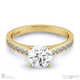 round natural diamond 4-claw engagement ring yellow gold with channel-set princess cut natural diamonds with 9k yellow gold metal and round shape diamond