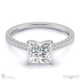 side stone princess cut lab grown diamond 4-claw engagement ring white gold setting with 9k white gold metal and princess shape diamond