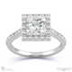 unique halo twist claws natural diamond engagement ring white golds with 9k white gold metal and princess shape diamond
