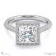 unique halo twist claws natural diamond engagement ring white golds with 9k white gold metal and princess shape diamond