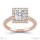unique halo twist claws natural diamond engagement ring rose golds with 18k rose gold metal and princess shape diamond