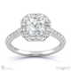 wholesale heart halo lab grown diamond engagement ring white gold with 9k white gold metal and heart shape diamond