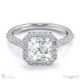 wholesale radiant halo lab grown diamond engagement ring white gold with 18k white gold metal and radiant shape diamond