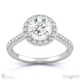 flawless floating lab grown diamond encrusted halo engagement ring white gold with 9k white gold metal and round shape diamond