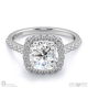 floating natural diamond encrusted cushion halo setting engagement ring white gold with 9k white gold metal and cushion shape diamond