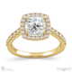 unique cushion cut natural diamond halo engagement ring yellow gold with 18k yellow gold metal and cushion shape diamond