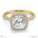 unique cushion cut natural diamond halo engagement ring yellow gold with 18k yellow gold metal and cushion shape diamond