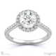 round natural diamond halo cathedral natural diamond engagement ring white gold with pavé side natural diamonds with 9k white gold metal and round shape diamond