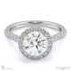 round natural diamond halo cathedral natural diamond engagement ring white gold with pavé side natural diamonds with 9k white gold metal and round shape diamond