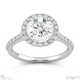 round halo pave natural diamond engagement ring white gold with 9k white gold metal and round shape diamond