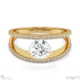 pave’ split band lab grown diamond engagement ring yellow gold with 18k yellow gold metal and round shape diamond