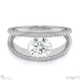 pave’ split band lab grown diamond engagement ring white gold with 18k white gold metal and round shape diamond