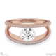 pave’ split band lab grown diamond engagement ring rose gold with 18k rose gold metal and round shape diamond