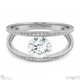 pave natural diamond split band engagement ring white gold with 9k white gold metal and round shape diamond