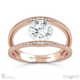 pave natural diamond split band engagement ring rose gold with 9k rose gold metal and round shape diamond