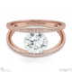 pave natural diamond split band engagement ring rose gold with 9k rose gold metal and round shape diamond