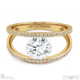pave lab grown diamond split band engagement ring yellow gold with 18k yellow gold metal and round shape diamond