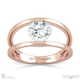 split band lab grown diamond engagement ring rose gold with 18k rose gold metal and round shape diamond