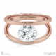 split band lab grown diamond engagement ring rose gold with 18k rose gold metal and round shape diamond