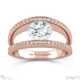 split band natural diamond engagement ring rose gold with 18k rose gold metal and round shape diamond