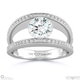 split band natural diamond engagement ring white gold with 18k white gold metal and round shape diamond