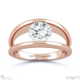 round solitaire split band lab grown diamond engagement ring rose gold with 18k rose gold metal and round shape diamond