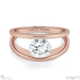 round solitaire split band lab grown diamond engagement ring rose gold with 18k rose gold metal and round shape diamond