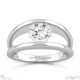 round solitaire split band lab grown diamond engagement ring platinum with platinum metal and round shape diamond