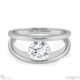 round solitaire split band lab grown diamond engagement ring platinum with platinum metal and round shape diamond
