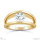 round solitaire split band lab grown diamond engagement ring yellow gold with 18k yellow gold metal and round shape diamond