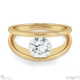 round solitaire split band lab grown diamond engagement ring yellow gold with 18k yellow gold metal and round shape diamond