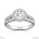 round ornate split pave band lab grown diamond engagement ring white gold with 9k white gold metal and round shape diamond