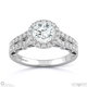 round ornate split pave band natural diamond engagement ring white gold with 9k white gold metal and round shape diamond