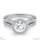 round ornate split pave band natural diamond engagement ring white gold with 9k white gold metal and round shape diamond