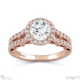 round ornate split pave band lab grown diamond engagement ring rose gold with 18k rose gold metal and round shape diamond