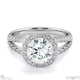 round halo pave split band gold natural diamond engagement ring platinum with platinum metal and round shape diamond